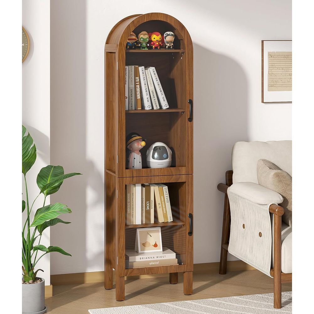 Glass Cabinet Display - خزانة عرض مقوسة بارتفاع 64.17 بوصة