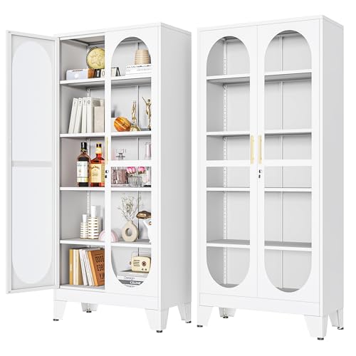 Glass Cabinet Display - خزانة عرض بقفل بارتفاع 71 بوصة
