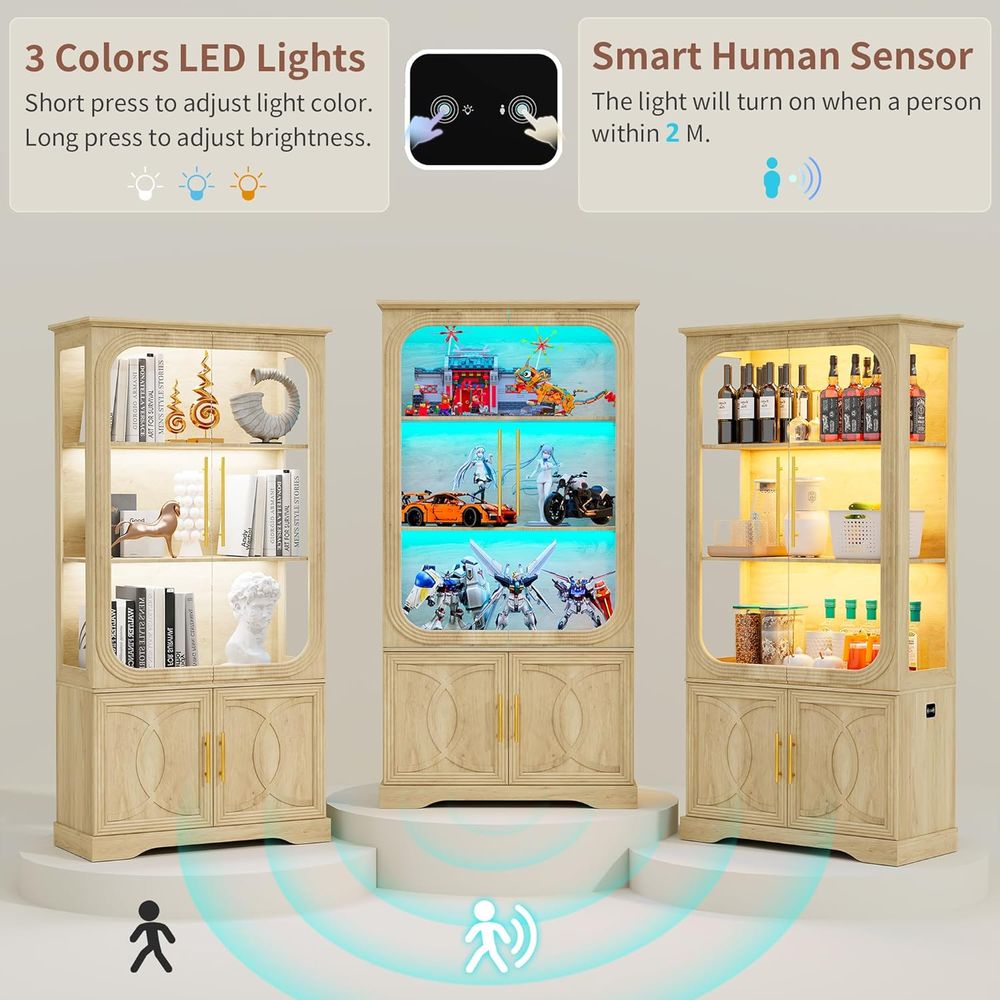 خزانة عرض زجاجية بـ 5 طبقات مع - مراجعة Glass Cabinet Display وسعره