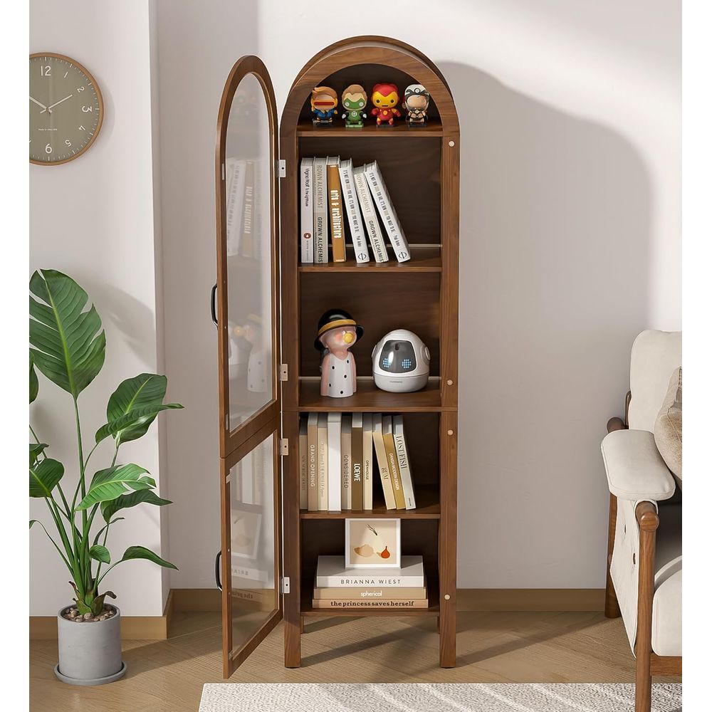 خزانة عرض مقوسة بارتفاع 64.17  - مراجعة Glass Cabinet Display وسعره