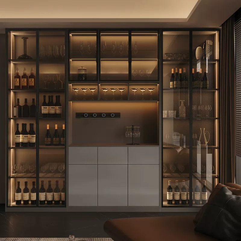 خزانة نبيذ جانبية إيطالية فاخر - مراجعة Glass Cabinet Display وسعره