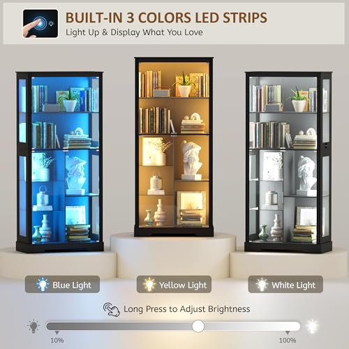 خزانة عرض زجاجية بطول 71 بوصة  - مراجعة Glass Cabinet Display وسعره