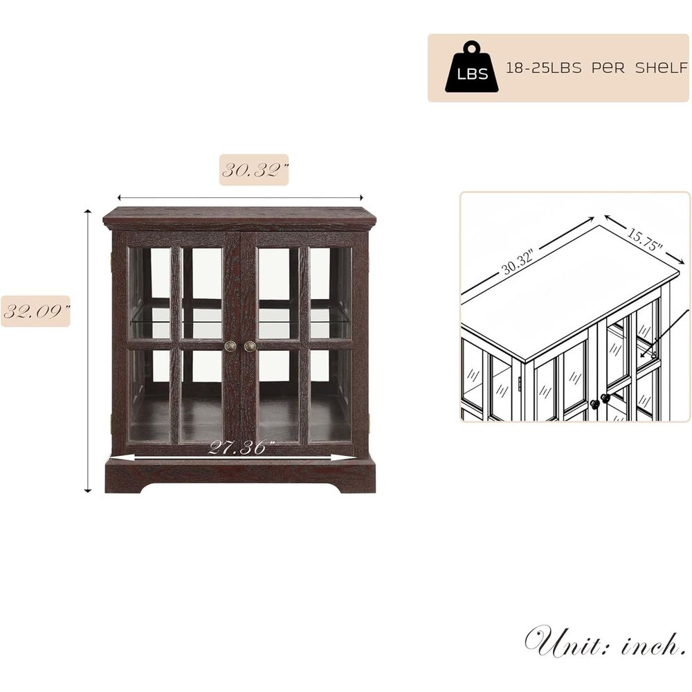 خزانة عرض بـ 32 مصباح LED و7 خ - مراجعة Glass Cabinet Display وسعره
