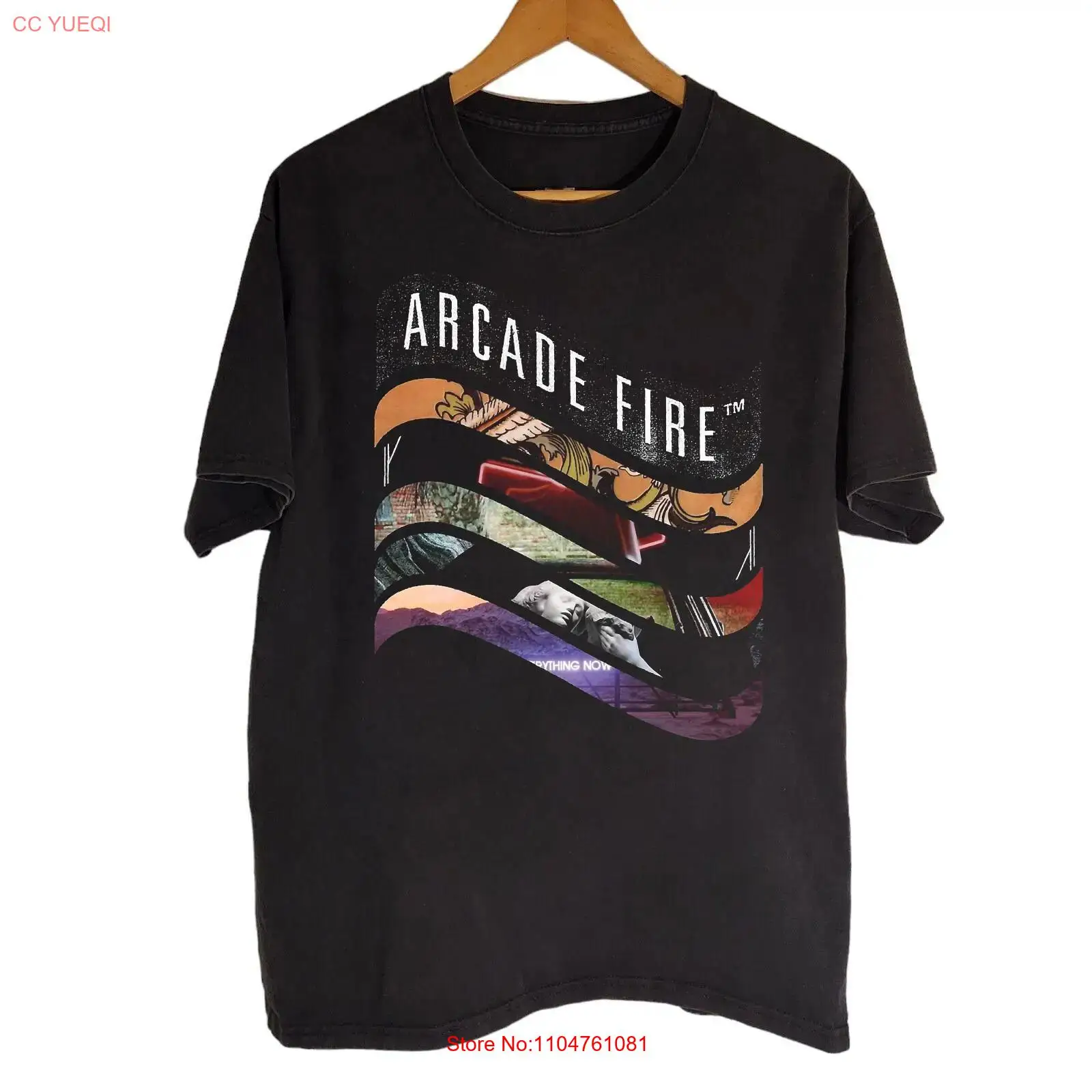 تي شيرت RARE Arcade Fire أسود  - مراجعة Arcade No وسعره