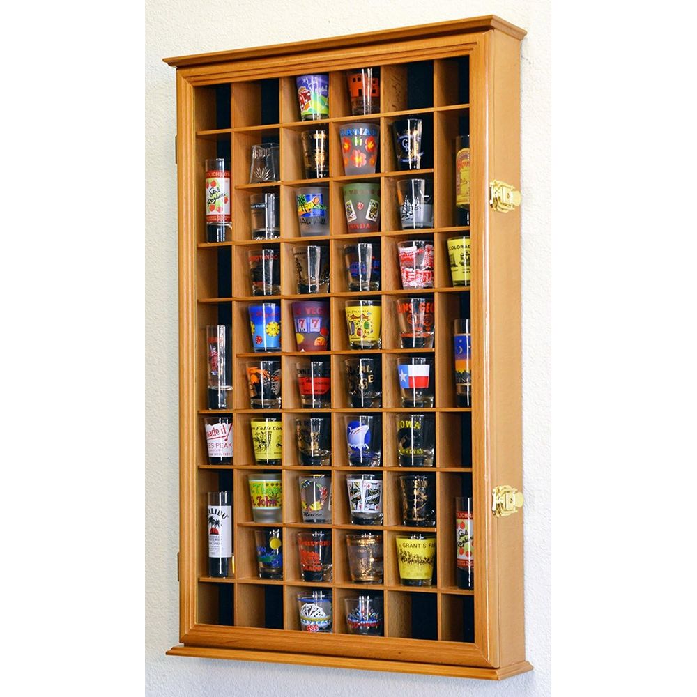 حامل زجاجات شوت زجاجية بسعة 54 - مراجعة Glass Cabinet Display وسعره
