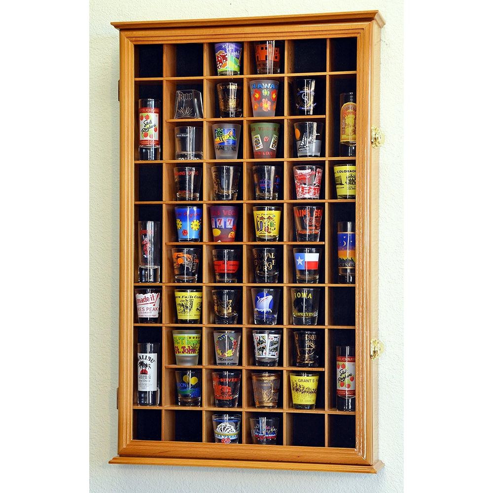 حامل زجاجات شوت زجاجية بسعة 54 - مراجعة Glass Cabinet Display وسعره