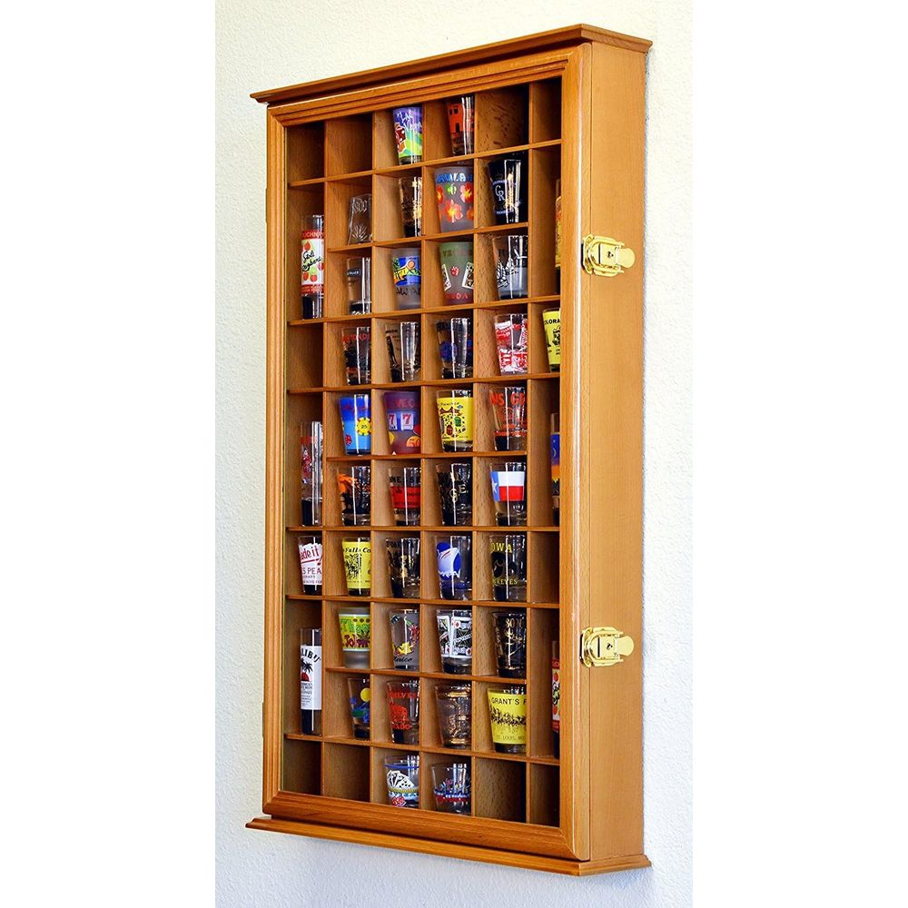 حامل زجاجات شوت زجاجية بسعة 54 - مراجعة Glass Cabinet Display وسعره
