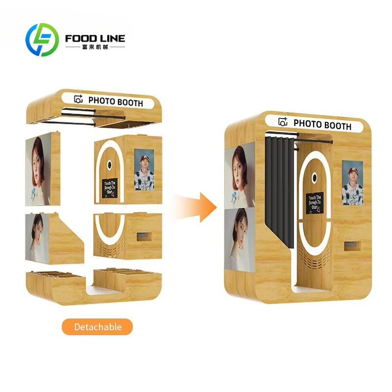 كشك تصوير خشبي محمول مخصص بتصم - مراجعة Photo Booth Machine وسعره